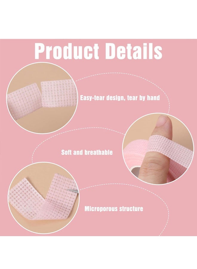 5Rolls Eye Makeup Tape,Sensitive Lash Tape  for Clusters,Eyelash Extension Tapes,Breathable Non-Woven Fabric,Makeup Tapes for Eyeshadow,9 m Each Roll,Pink - Image 3